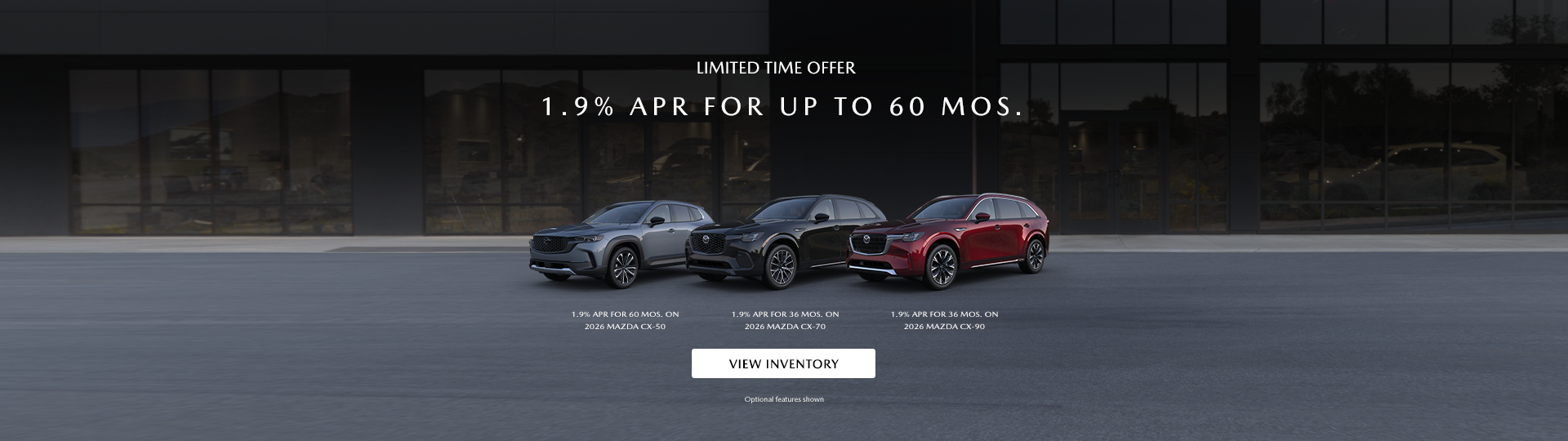 1.9% APR FOR UP TO 60 MOS.